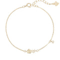 Fashion Jewelry 925 Sterling Silver Heart Zircon Bracelet Romantic Rose Flower Gold Plated Bracelets for Women