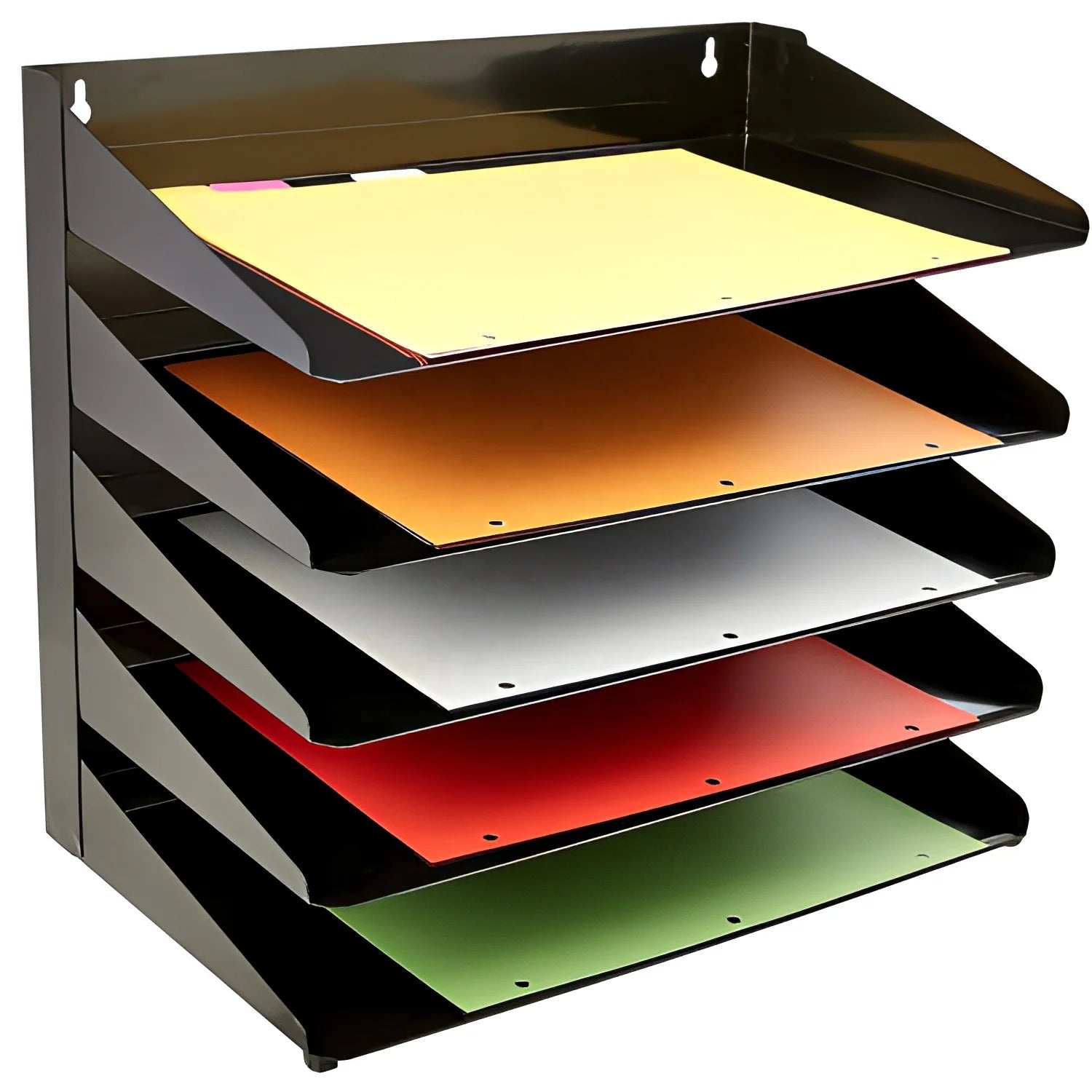 TZR OEM Custom Sheet Metal Fabrication 5-Tier Steel File Organizer Wall Mounted Document Tray