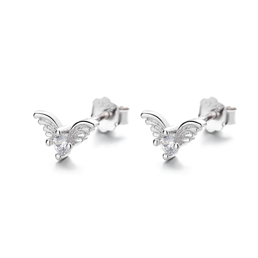 2022 New Angel Wing Ear Stud Women 925 Silver Earring