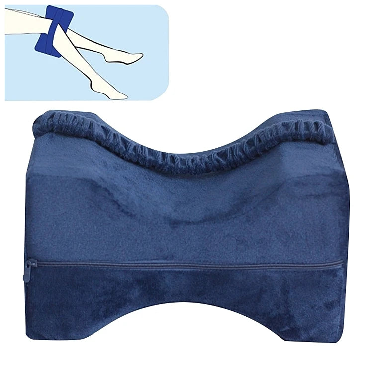 Comfort Pure Memory Foam Knee Pillow for Sciatica Hip Joint Pain Relief for Bed or Camping-Patient Care Leg Pad