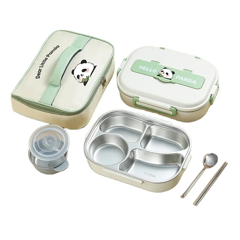 Back to School Set Stainless Steel Lunch Box Kids Loncheras with Soup Jar and Cutlery Wholesale Bento Lunch Box for Children