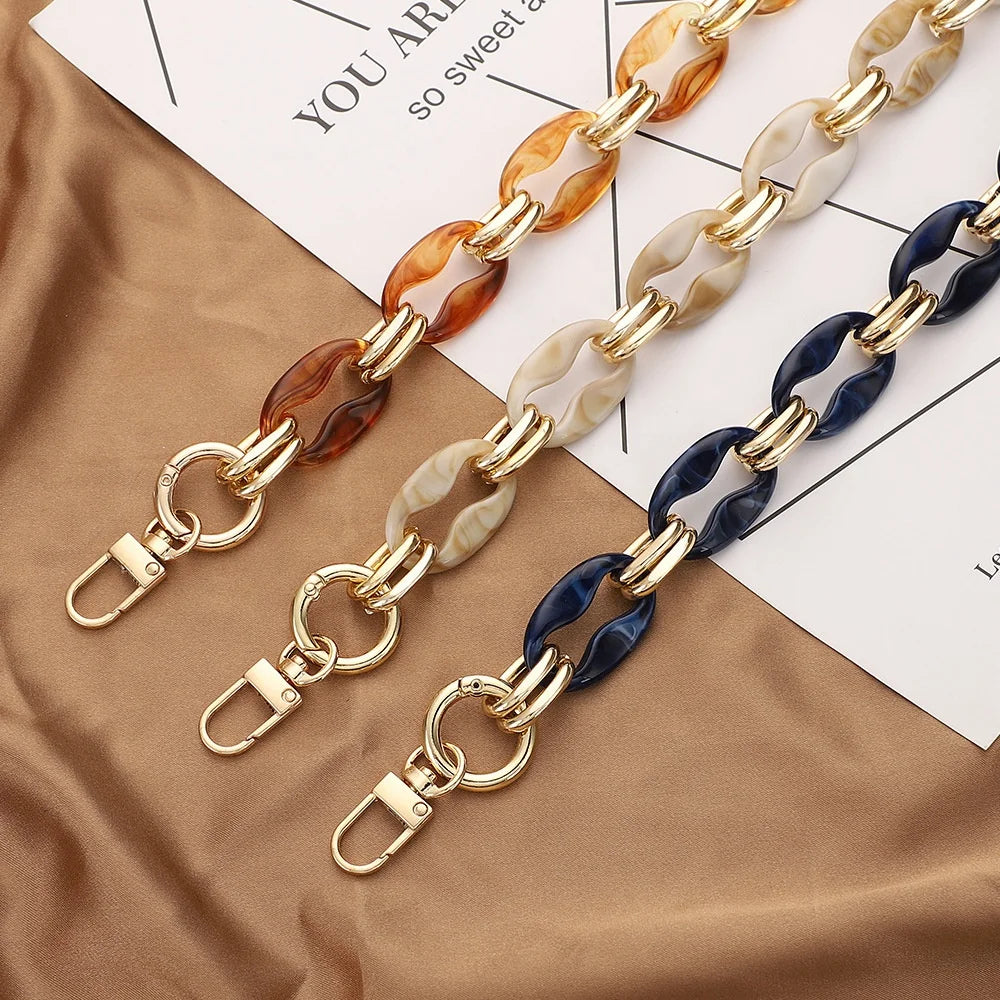 Wholesale Luxury Handbag Chain Resin Shoulder Strap Link Acrylic Bag Chain for Bag Clear Chunky Acrylic Plastic Bag Chain