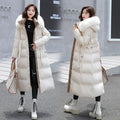 Women's Mid-Length Winter Jacket with Fur Collar Slimming New Look down Coat for Outdoor Long Clothing