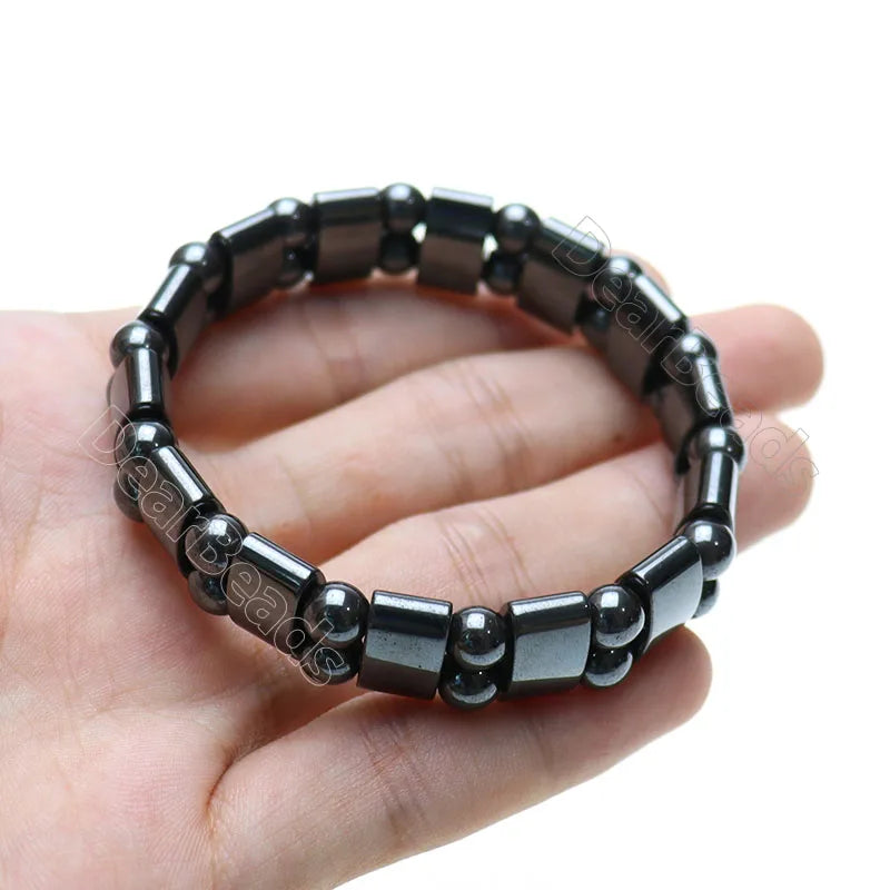 Natural Hematite  Bracelets Bangle Healing Stone Customized Beads Bracelet for Women Man