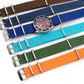 Fashion Custom Logo Breathable Waterproof Adjustable Polished Buckle Nylon Fabric Band Bracelet 1.2mm Green Watch Strap 18 20