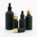 Free Sample Black Glass Essential Oil Dropper Bottle 5ml to 100ml Sizes for Eye Cream Screen Printing Surface Handling