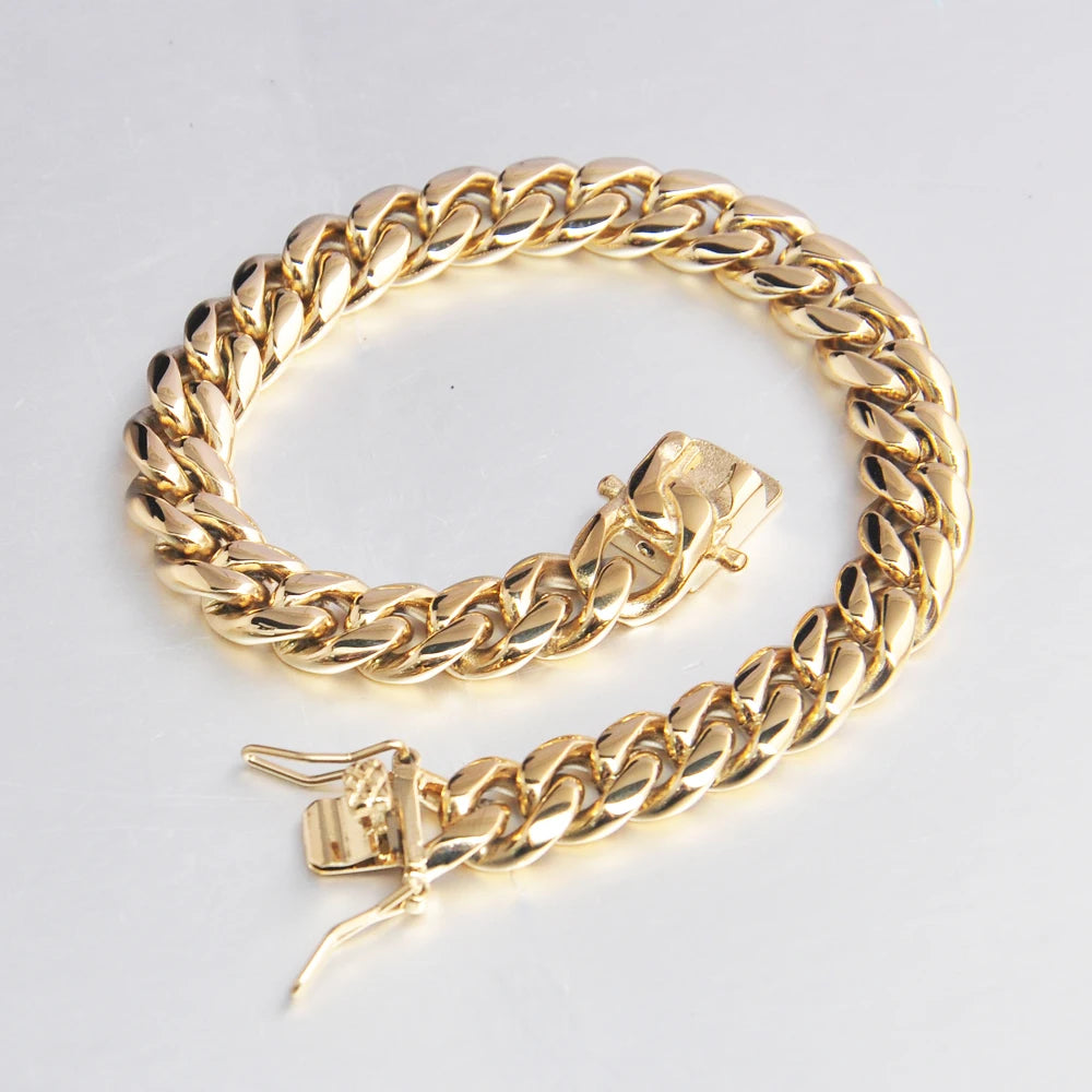 Hot Items Hip Hop Children's Jewelry Sets Stainless Steel Gold Plated Bracelet and Necklace Sets 6/8/10MM for