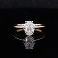 Classic Brilliant Crushed Ice Cut Oval 14K Yellow Gold Moissanite Wedding Rings