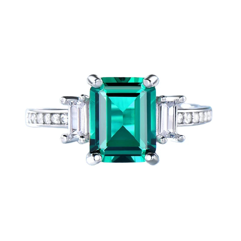 2022 Hot Sale Wholesale Nano Emerald 925 Sterling Silver High Jewelry Fashion Classic Ladies Ring Switzerland Belgium France
