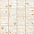 16 Pcs 8*8 Inch Family Sign Stencil Reusable Painting Stencil Love Home Inspirational Word Stencils