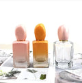 Wholesale Cosmetic Packaging Custom logo and Box  50ml Empty Refilling Perfume Glass Bottle square Glass Bottle Spray