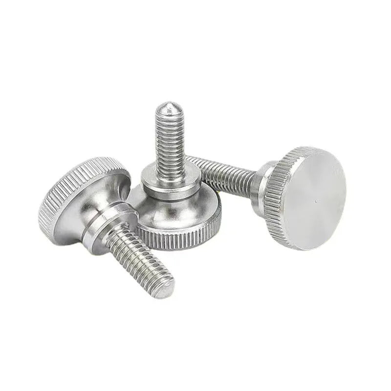 GB834 Stainless Steel 304 M4 12mm High Type Hand Tighten Flat Round Head Knurled Thumb Screw