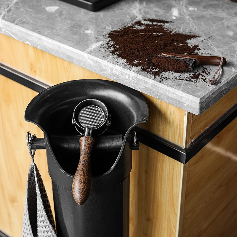 2023 Hot Selling Large Capacity Coffee Powder Bucket Vertical Coffee Powder Box Plastic Knock Box Commercial Trash Can