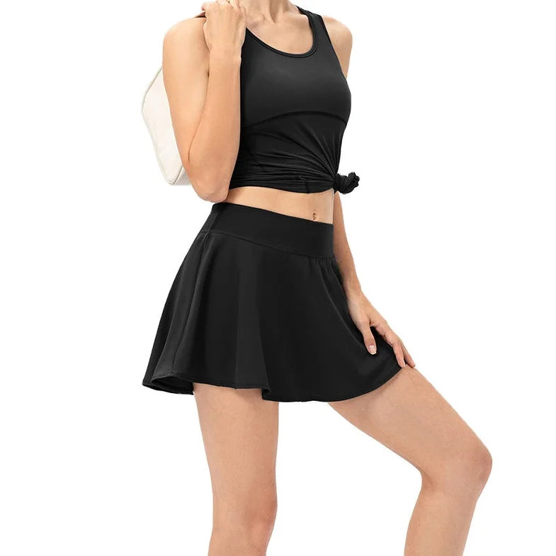 Women's Pleated Tennis Skort Sports Fitness Gym Leggings Athletic Golf Workout Skirts with Pocket Women's Tennis Wear