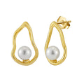 RINNTIN PSE02 Vintage 925 Sterling Silver Shell Pearl Earrings for Women Fashion Pearl Ear Buckle Party Jewelry for Women