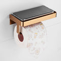 Modern Wall-Mounted Stainless Steel Toilet Tissue Paper Holder Rose Gold Finish Mobile Phone Storage Shelf for Bathroom Use Made
