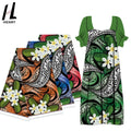 Polynesian Tribal Printed Fabrics Hawaii Vintage Dresses Use Custom Pattern Digital Printing Polyester Fabric