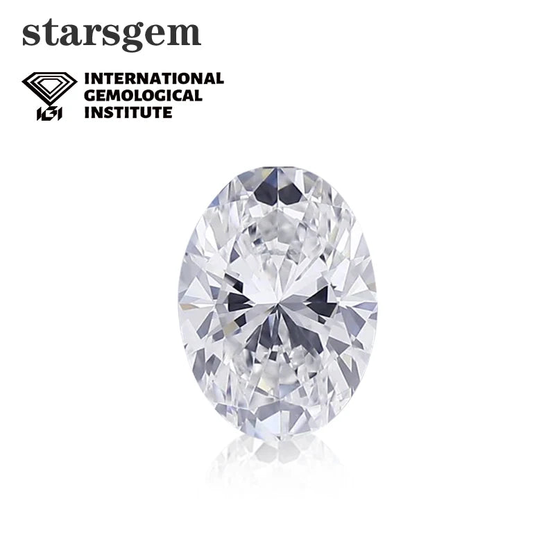 Starsgem 1ct Best Quality Wholesale Fancy Loose CVD HPHT DE Color VS VVS Oval Shape Lab Grown Diamond for Sale
