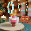Plastic Ice Cream & Pretzel Fondant Biscuit Dough Cookie Cutter Set for Cookie Biscuit Decorating and Royal Icing