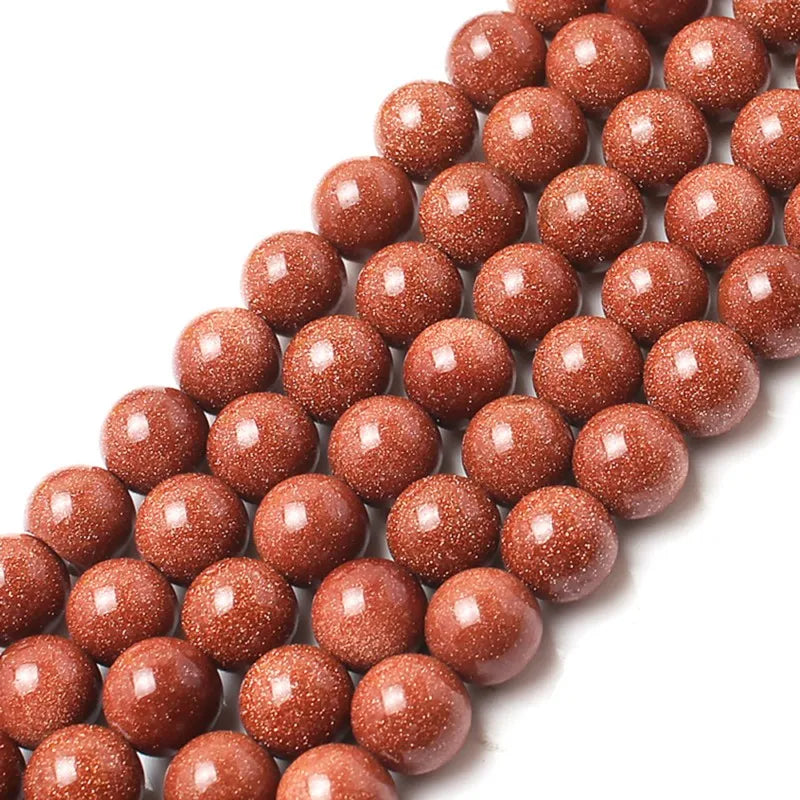 Wholesale Natural Gold Sandstone round Loose Beads for Jewelry Making DIY Stone Beads