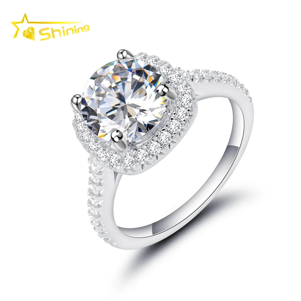 Fashion Jewelry Factory Price Women Lab Grown Diamond D-VVS1 Color Wedding Band Sterling Silver 925 Moissanite Engagement Ring