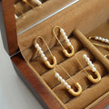 MARONEW Hot Entry Lux Retro Paper Clip Pearl Earring 18K Gold Plated Stainless Steel Simple Office Clip Earrings