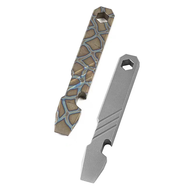 Titanium EDC Multi-Functional Pocket Tool for Men-CNC Machined Anti-Corrosion Wire EDM & Broaching Capable