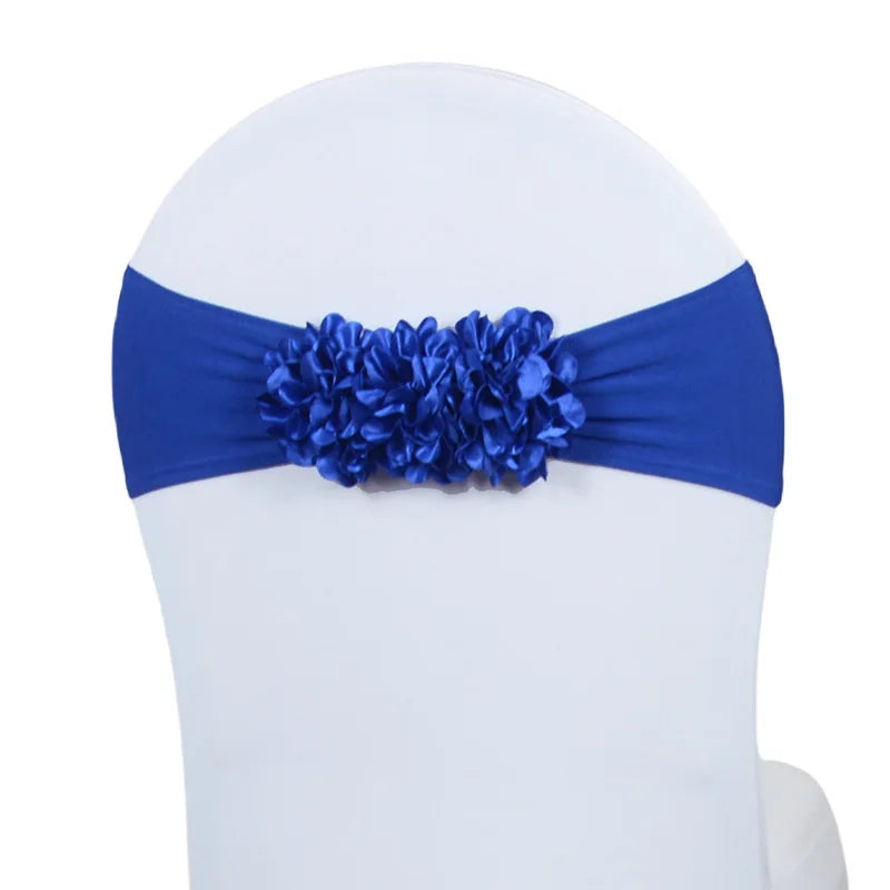 Wholesale Elastic Bow Tie Chair Back Flower Decoration Spandex Chair Sash for Hotel Banquet Convention Wedding