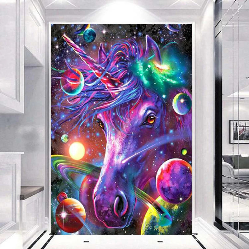 DIY 5D Full Diamond Painting Square/Round Unicorn Canvas Painting Embroidery Magic Drill Animal Adult Home Custom Crafts Gift