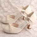 Customized Womens Shoes Pumps White Block Heel