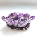 Crystal Tea Cup Natural Crystals Healing Gemstones Dream Amethyst Heart-Shape Crystal Tea Cup for Gift