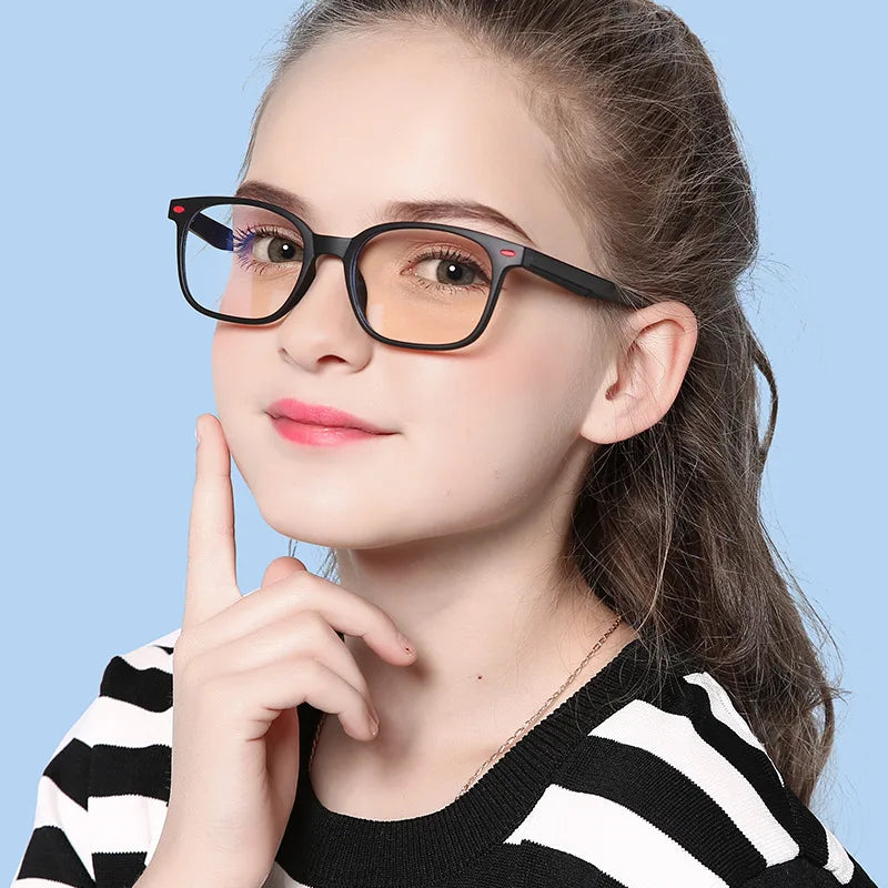 Custom Logo  New Fashion Boys Girls TR90 Computer Glasses Blue Light Blocking Kids Teenage Anti Blue Light Glasses