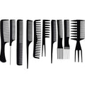 Hot Sale 10pcs Hair Styling Tools Set Black Comb Various Design Anti Static Large Shower Detangler Texture Combs
