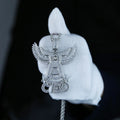 DE Shiny Fashion Stylish Hiphop Jewelry Iced Striking Dollar Zircon Brass Letter CEO Eagle Bird Pendant Necklace