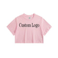 Evertop Customized Logo Women's Summer Crop Top T-Shirt Classic Basic Cotton Short Sleeved Blank Trend Embroidery Decoration