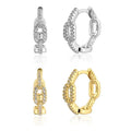 YHE0288 925 Sterling Silver Chain Zircon Hoops 11mm Circle Luxury Women Fashion Crystal Jewelry Rock Punk Fine Jewelry