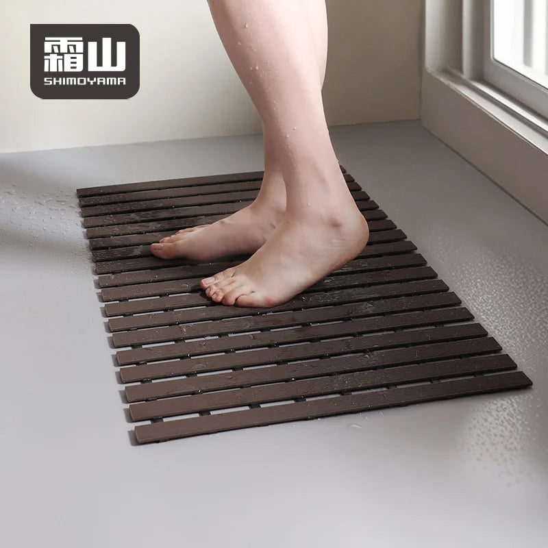 SHIMOYAMA House Hotel Bath Mat Anti-Slip Rollable Storage Pad with High-Efficiency Drainage Super Absorbent