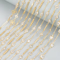 C290 1m/lot GUFEATHER Diy Chain Pass REACH Nickel Free 18k Gold Plated Copper Zircon Bag Jewelry Making Bracelet Necklace