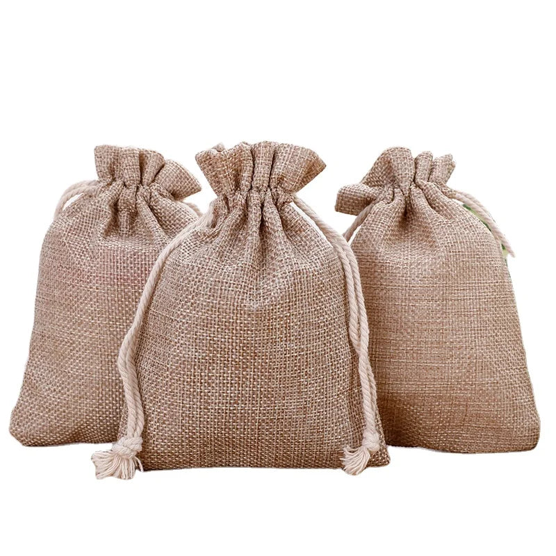 Hot Sale Mini Hemp Bag Gift Jewelry Drawstring Pouch Jute Hessian Bag Coffee Bean Packaging Gunny Burlap Bag