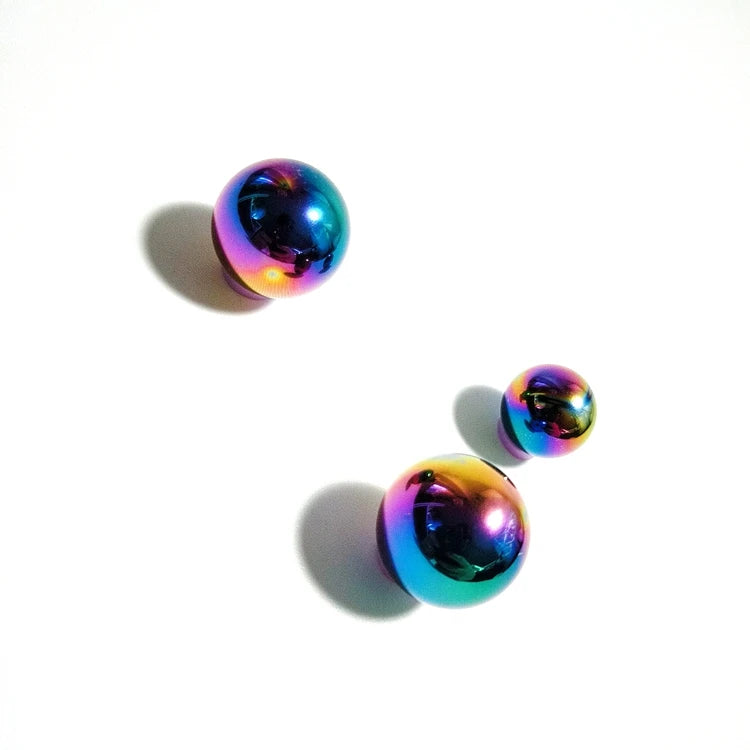 DIY Terahertz Glossy Round Beads Lightwave Stone Energy Ball Release Far Infrared THz Massage Stick Cylinder Loose Natural Gemstone