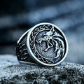 SS8-981R Trendy Viking Stainless Steel Wolf Head Ring for Men Odin Norse Viking Celtic Animal Jewelry Wholesale Gift