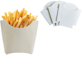 Custom Package White Kraft Disposable Paper Box for French Fries Box