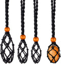 Empty Stone Holder Necklace Crystal Quartz Gemstone Cage Rope Cord Pendant DIY Woven Mesh Pendant Cord