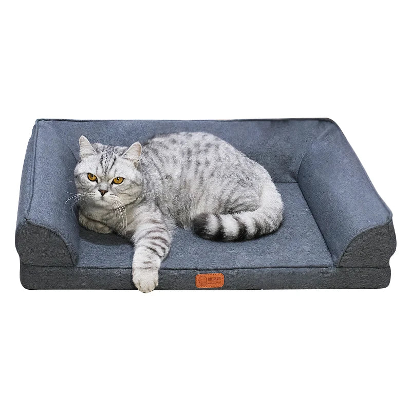 New Orthopedic Dog & Cat Bed Luxury Cat Nest Washable Oxford Fabric Pet Sofa Bed with Removable Cover for Small Animals
