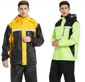 Outdoor Thickened Men's Motorcycle Double-layer Breathable Durable Eco-Friendly Polyester 100% Waterproof Raincoat Rain Rainy