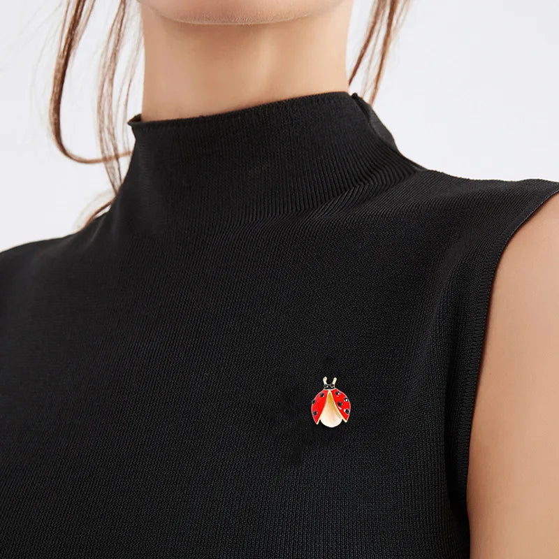 Japanese and Korean Fashion Lovely Seven Ladybug Brooch Creative Interesting Insect Clothing Pin Clothing Accessories Ins