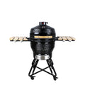 Ceramic 22inch Foldable Trolley Kamado Grill with Electronic Ignition Porcelain Enamel Finish