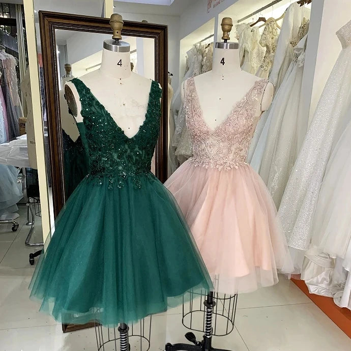 New Embroidered Short Evening Dresses Homecoming Dresses Suppliers for Fat Girls Prom Short Dresses