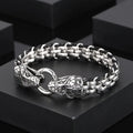 Punk Double Wolf Lion Snake Skull Head 304L Stainless Steel Bracelet for Men Accessories Titanium Steel Animal Bracelet Jewlery
