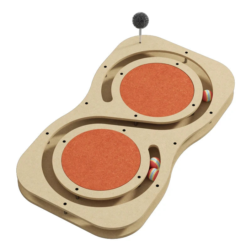 China Wholesale Wooden Pet Cat Toys Interactive Cardboard Scratching Pad Cat Playing Toy 2024